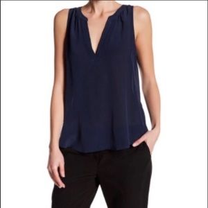 NWT Joie Navy Silk Top